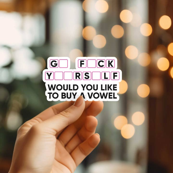 Funny Crossword Vinyl Sticker for wholesale by Mystical Monkey Toes