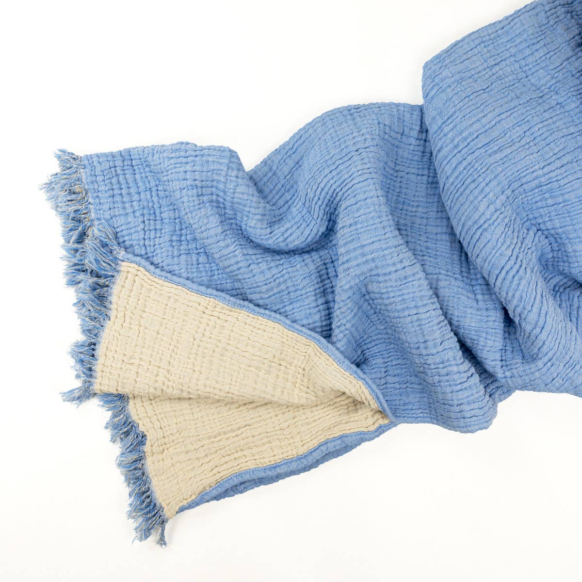 Yolunda - Wholesale Coverlet - Muslin blanket, bedspread organic cotton sky blue0