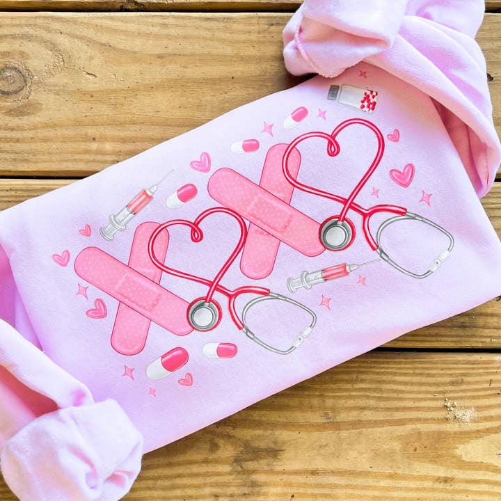 XOXO Stethoscope Sweatshirt for wholesale by COTTON PRESS CO.