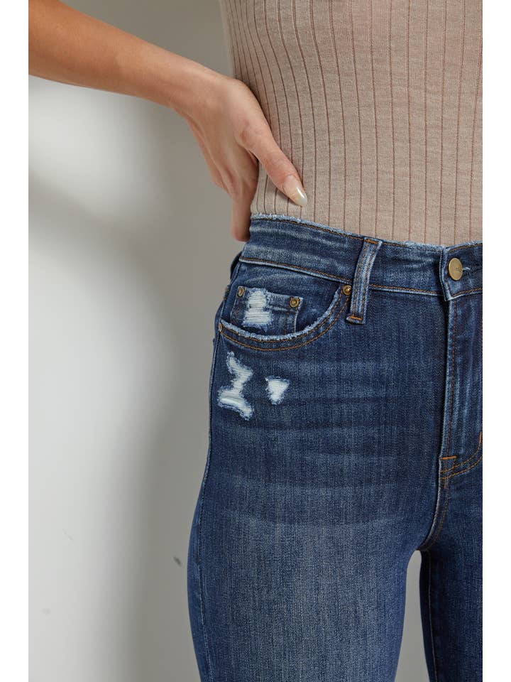 DARK WAVE HIGH RISE STRAIGHT CROP - Casual Design for wholesale on Faire5