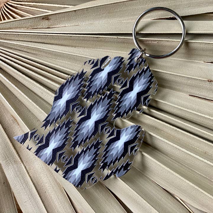Feather and Birch - Wholesale Keychain - Unisex - Michigan Lower Peninsula black Southwest Acrylic keychain1