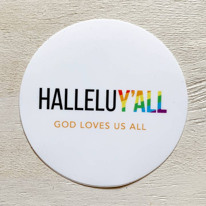 vinyl sticker (Halleluy'all) for wholesale by Dandelion Design