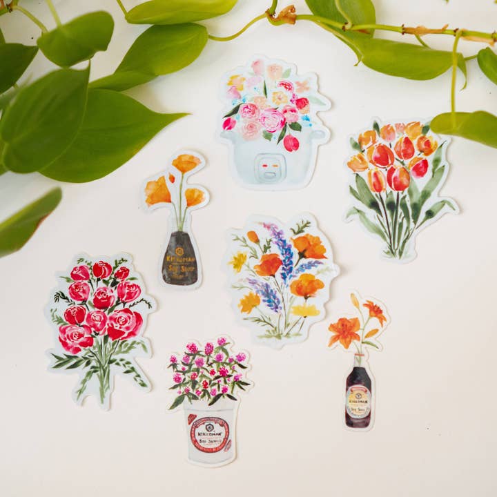 Menmin Made – Engroshandel Klistermærke – Californiske valmuer i sojasauce klistermærke2