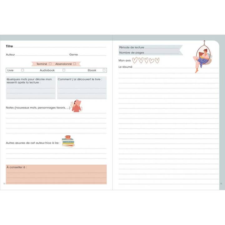 EDITIONS QUO VADIS - Wholesale Notebook - French Reading Journal Thematic Notebooks 15x21 cm1