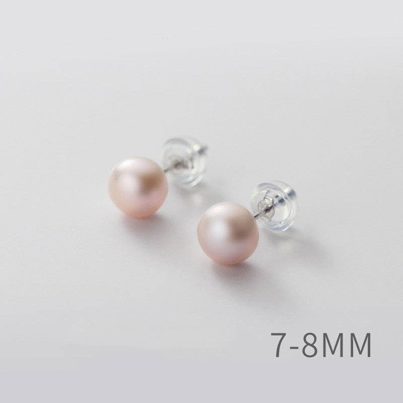 Perimade & Co. LLC - Wholesale Stud/Post Earrings - White Pink Purple Pearl Stud Earrings in 925 Sterling Silver17