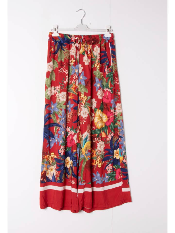 Happy look - Vente Pantalon – femme - Pantalon Large en Viscose Imprimée avec Taille Élastique