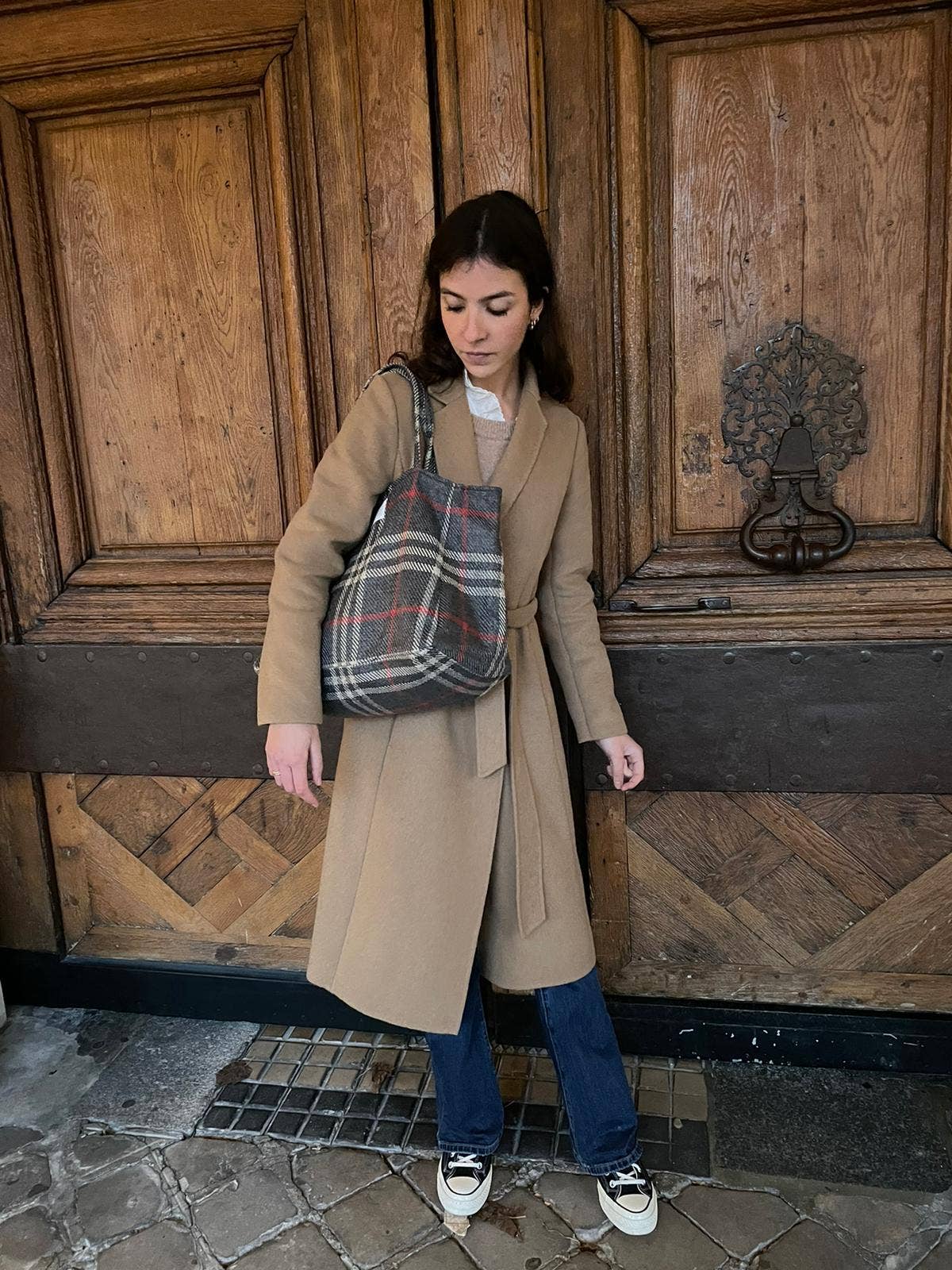 Bazar Atelier Sablon - Wholesale Tote Bag - Women's - Tote Bag - Black Pion Tartan2