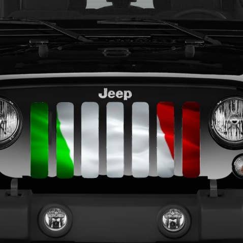 Wapperende Italiaanse Vlag Jeep Grille Inzetstuk voor wholesale door Dirty Acres