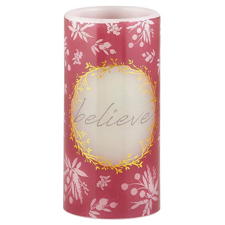 Faithworks by Creative Brands - Wholesale Flameless Candle - LED Candle - Medium - Believe