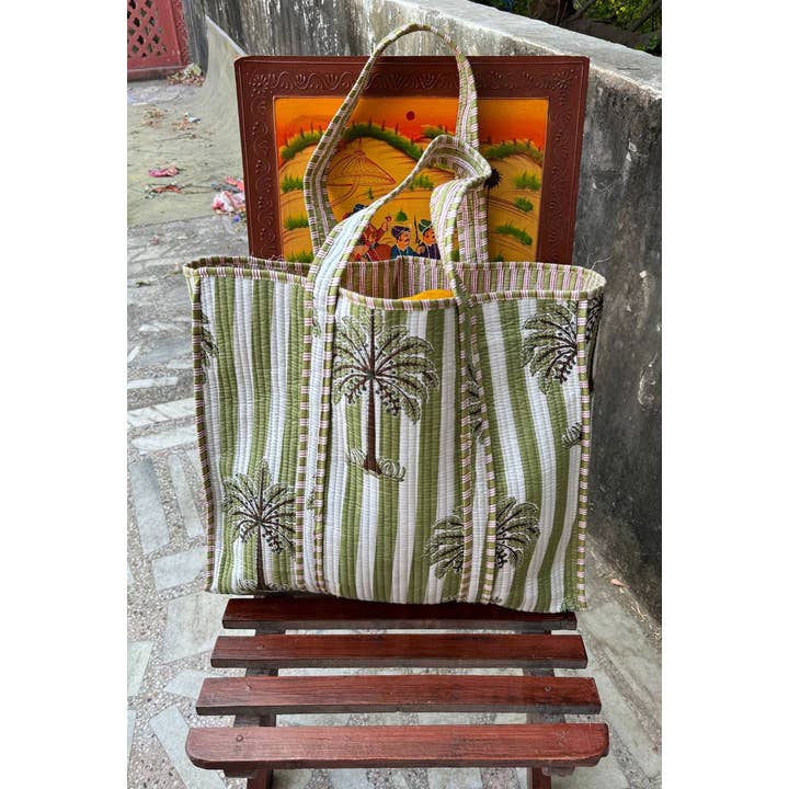 Bhawana Handicrafts – wholesale Bärkasse - Dam – Trädtryck Shoppingväska Stor marknadsväska Bomull quiltade väskor