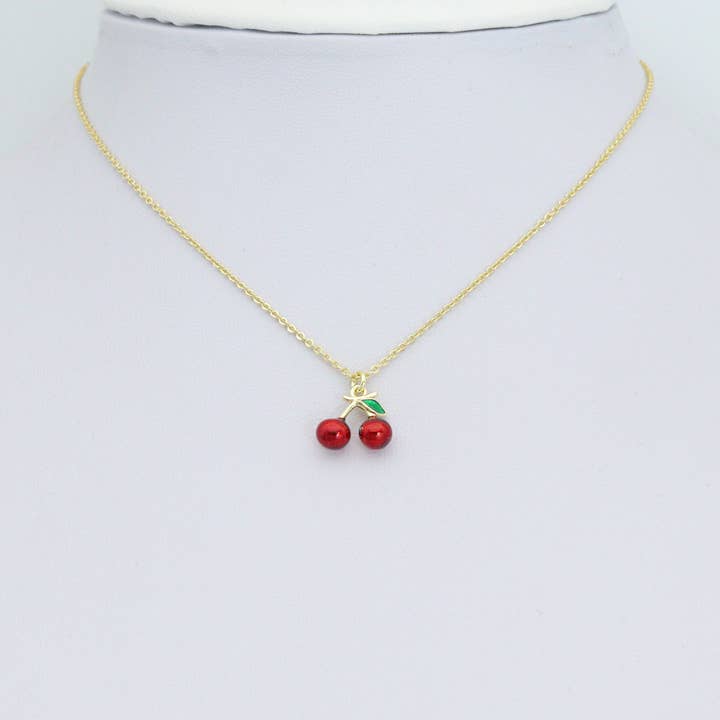 BestBeads&Beyond - Wholesale Individual Charm/Pendant - Enamel Cherry Charm, Sku#Y5774