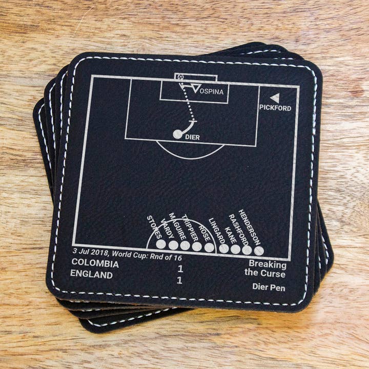 Greatest England World Cup Plays: kunstleren onderzetters voor wholesale door Playbook Products