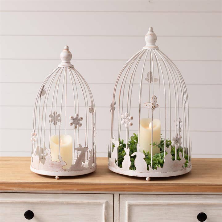 Audrey's Home & Gift - Venta al por mayor Artículo decorativo de mesa - Jaula para pájaros con silueta de conejo (juego de 20)