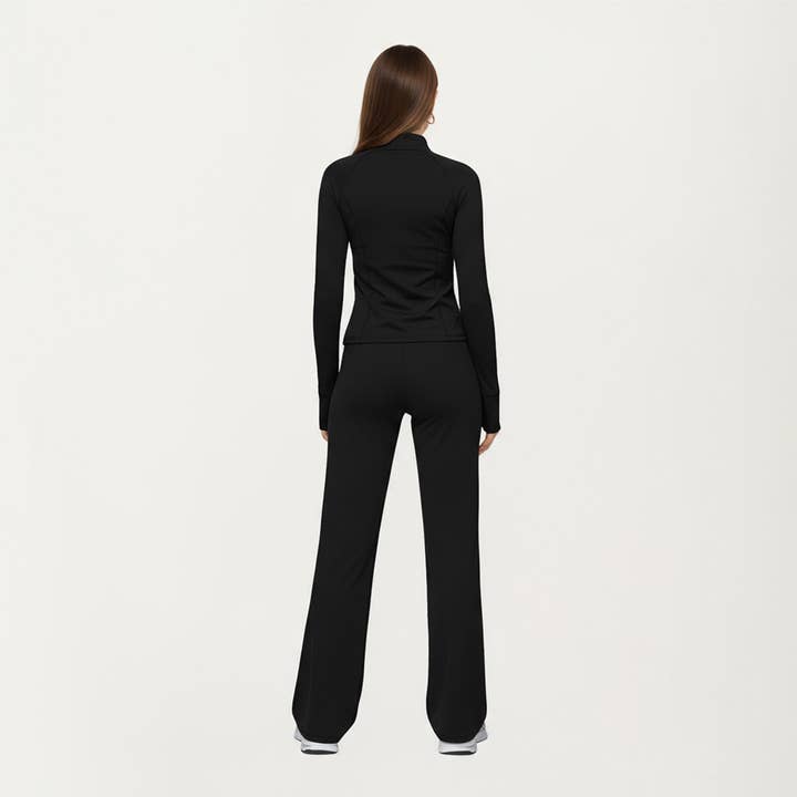 Active by Anna-Kaci - Wholesale Athletic Pants - Women's - High Waist Flare Yoga Pants with Stretch Fabric and Smooth Compression Fit3