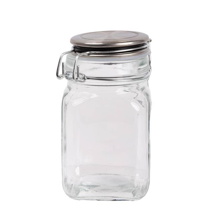 Luciano Gourmet - Wholesale Canister - Luciano Glass Canister w Stainless Steel Lid-6.7x6.7x11.8cm1