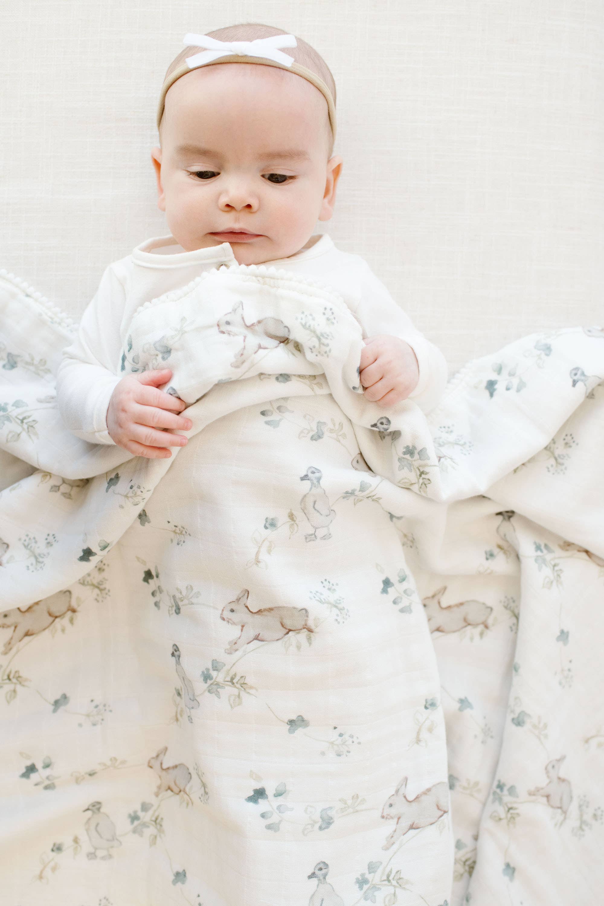 Fawn & Foster - Wholesale Quilt - Kids & Baby - Organic Muslin Gauze Quilt Baby Blanket | Ivy Hollow Bunny3