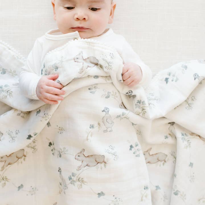 Fawn & Foster - Wholesale Quilt - Kids & Baby - Organic Muslin Gauze Quilt Baby Blanket | Ivy Hollow Bunny3