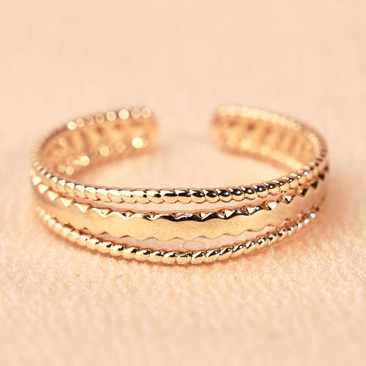 Victoire Collection – Engroshandel Båndring – Kvinders triple-rækken forgyldt ring0