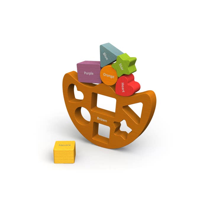 BeginAgain - Wholesale Wood Toy - Kids - Balance Boat Shapes and Colors
