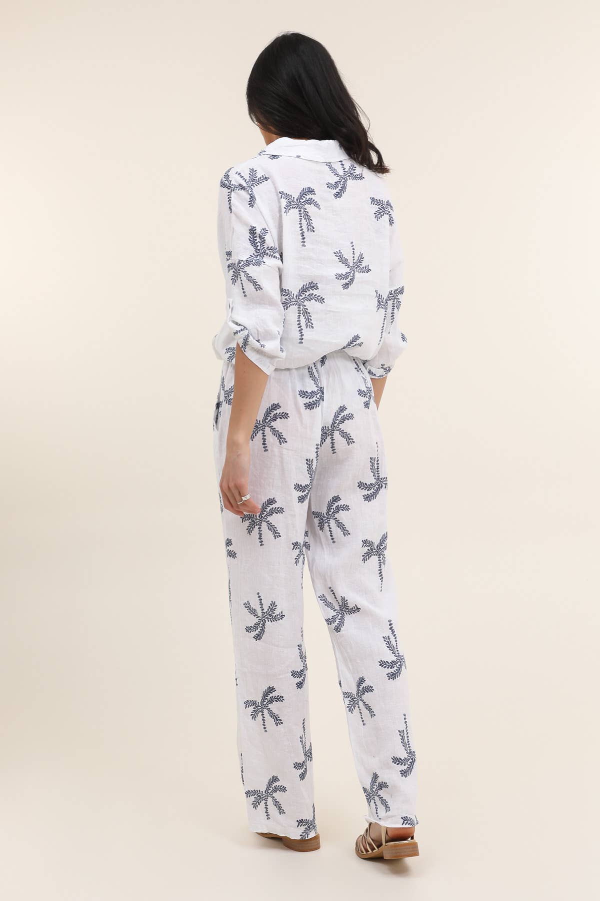 LÉA & LUC - Vente Pantalon – femme - Pantalons imprimé en 100% Lin REF.821828