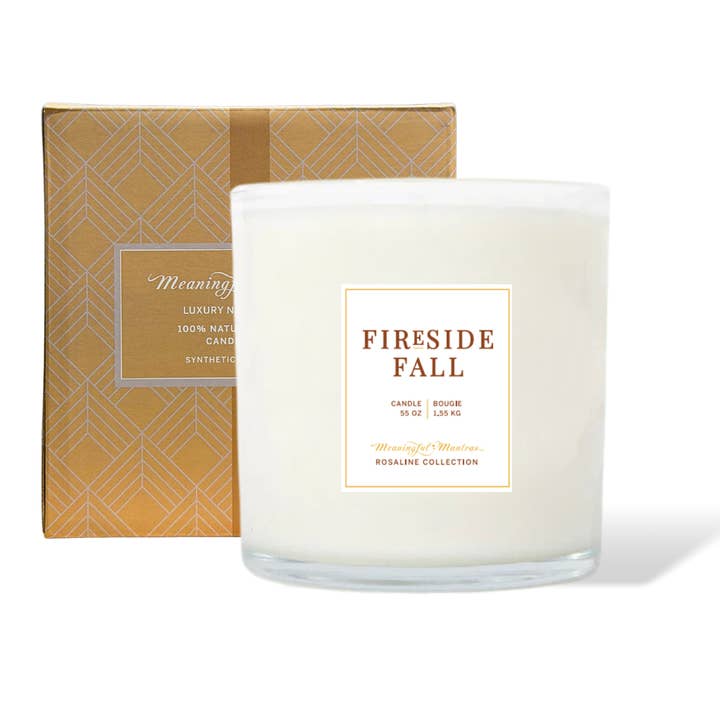 Bougie naturelle Fireside Fall 55 oz — Collection Rosaline pour la vente par Meaningful Mantras