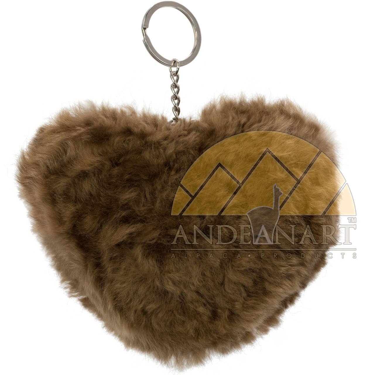 AndeanArt – Engroshandel Nøglering - Dame – Ny!!! Alpaca pels hjerteformet nøglering 4,5" - US LAGER7