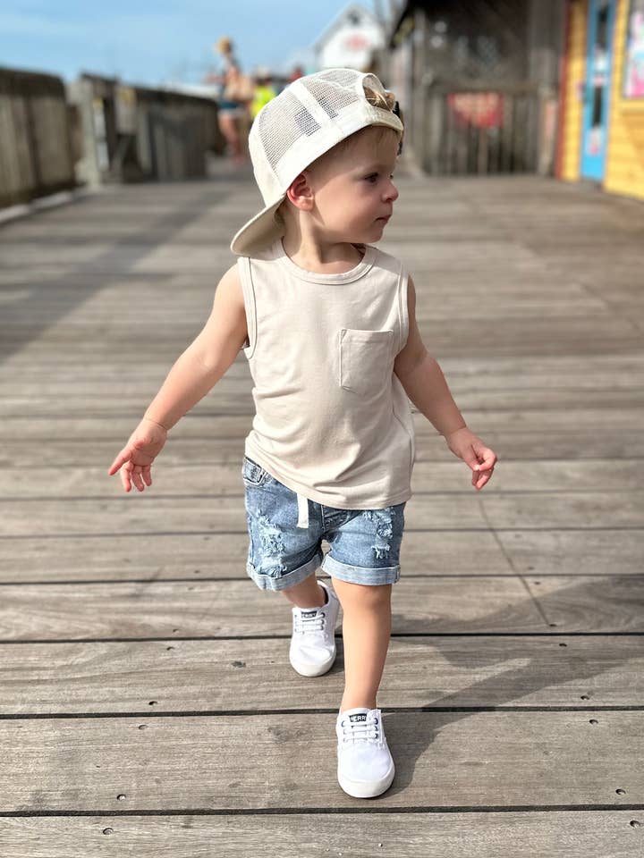 Bambus Pocket Tank for engroshandel hos Small Fry Clothing Company