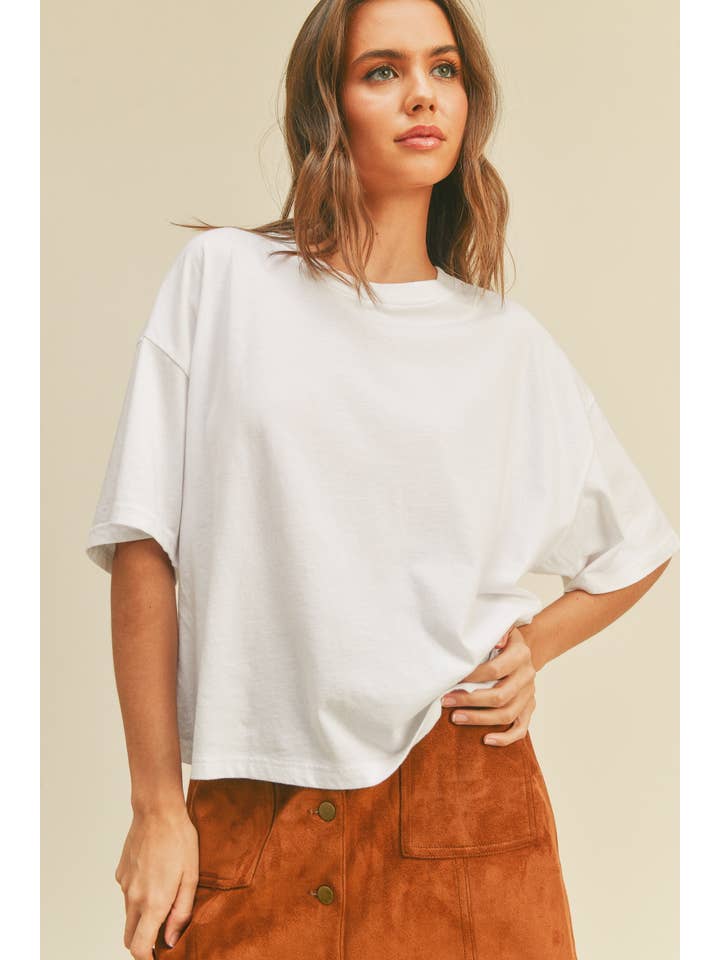 Honestee - Vendita all'ingrosso Maglietta - Donna - Maglietta lunga corta a tinta unita4