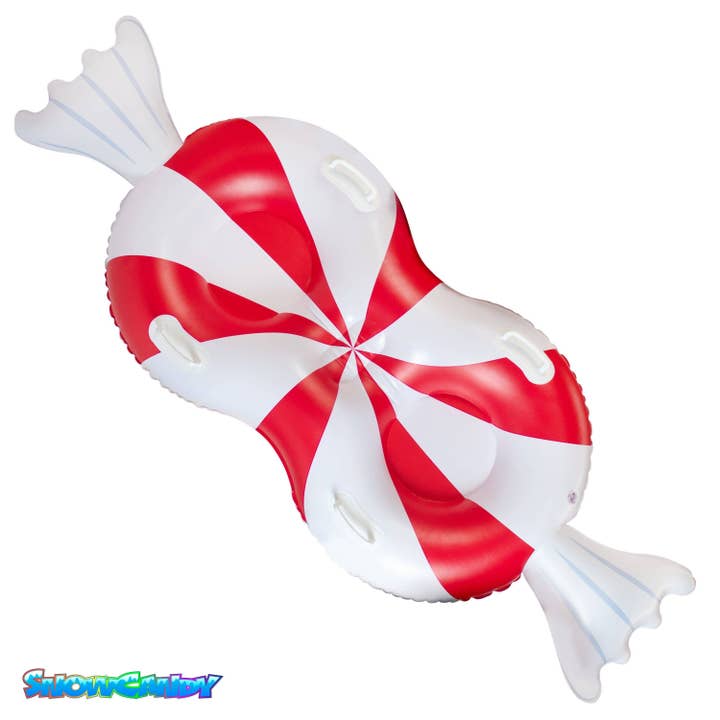 PoolCandy - Wholesale Inflatables - Peppermint Inflatable Snow Sled for 2 Person 77 inch SnowCan5