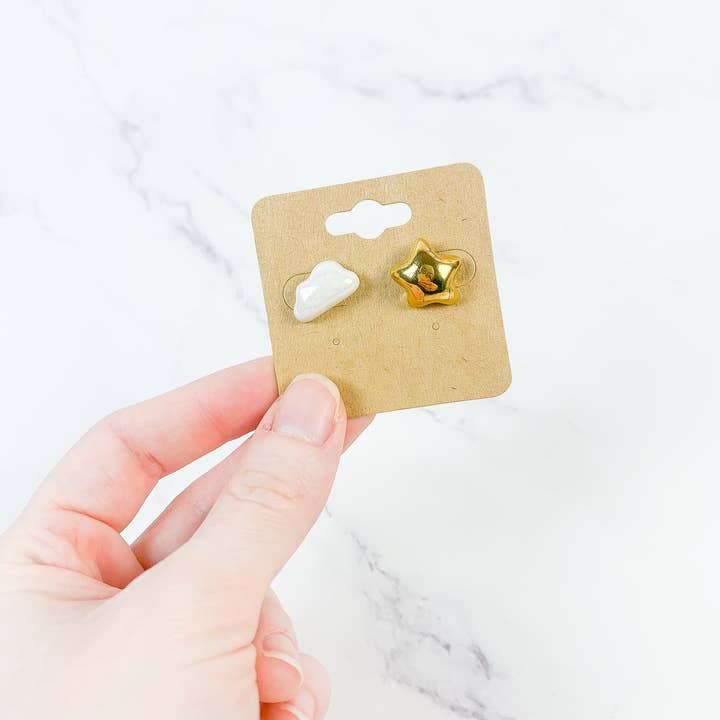 Peachpot Ceramics - Venta al por mayor Pendientes de botón/aretes de poste - Pendientes celestiales de porcelana5