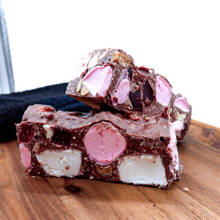 Milk Chocolate Turkish Delight Rocky Road for wholesale by Chocolate on The Rocks