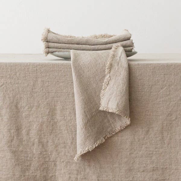 LinenMe - Wholesale Dinner & Cloth Napkin - Linen Napkin Natural Terra Fringe0