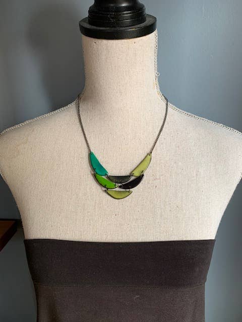 Veronica Riley Martens - Wholesale Bib Necklace - Crescent Shaped Tagua Cluster Bib Necklace5