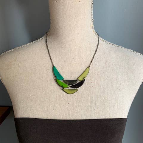 Veronica Riley Martens - Wholesale Bib Necklace - Crescent Shaped Tagua Cluster Bib Necklace5