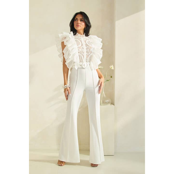 The Sang - Wholesale Jumpsuit - Dames - Jumpsuit met ruches en kanten details2