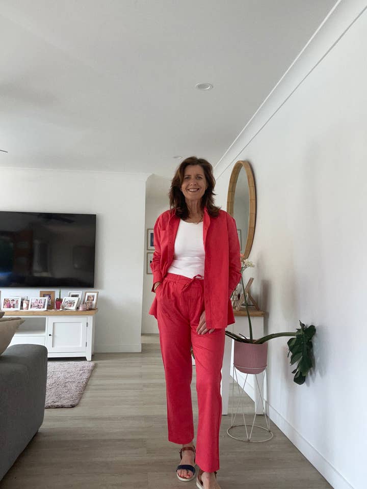 Hi Handmade - Wholesale Top & pants set (NOT Loungewear) – Women's - Linen Coord Set- Peach Pink2