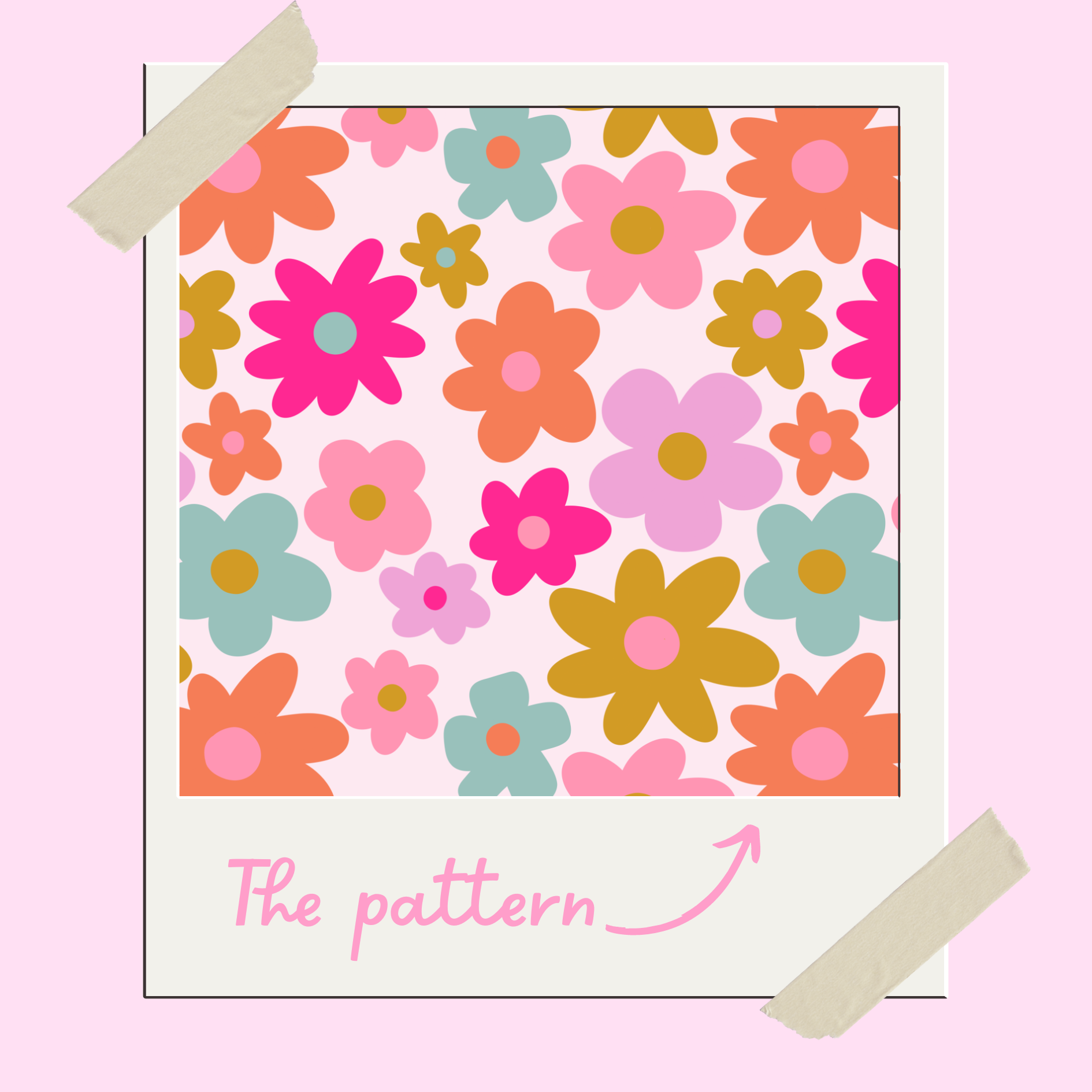 Elle Nicole – Engroshandel Scrunchie – Kvinder – Satin Scrunchie - Retro Blomster - Hårtilbehør1