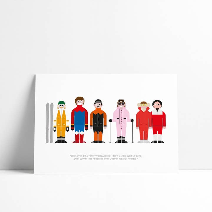 La Majorette à Moustache - Venta al por mayor Tarjeta postal - Tarjeta postal Les tannés au ski - Colección de películas cómicas