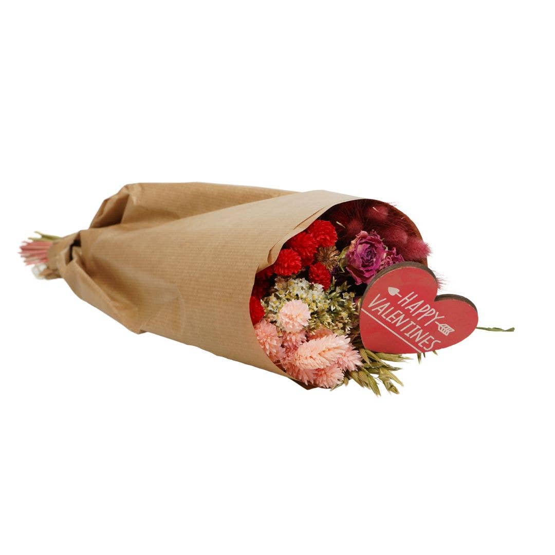 Penny + Clover - Wholesale Dried/Pressed Flowers - Dried Flowers - Market Bouquet - Red Allure w/ Vday Picks2