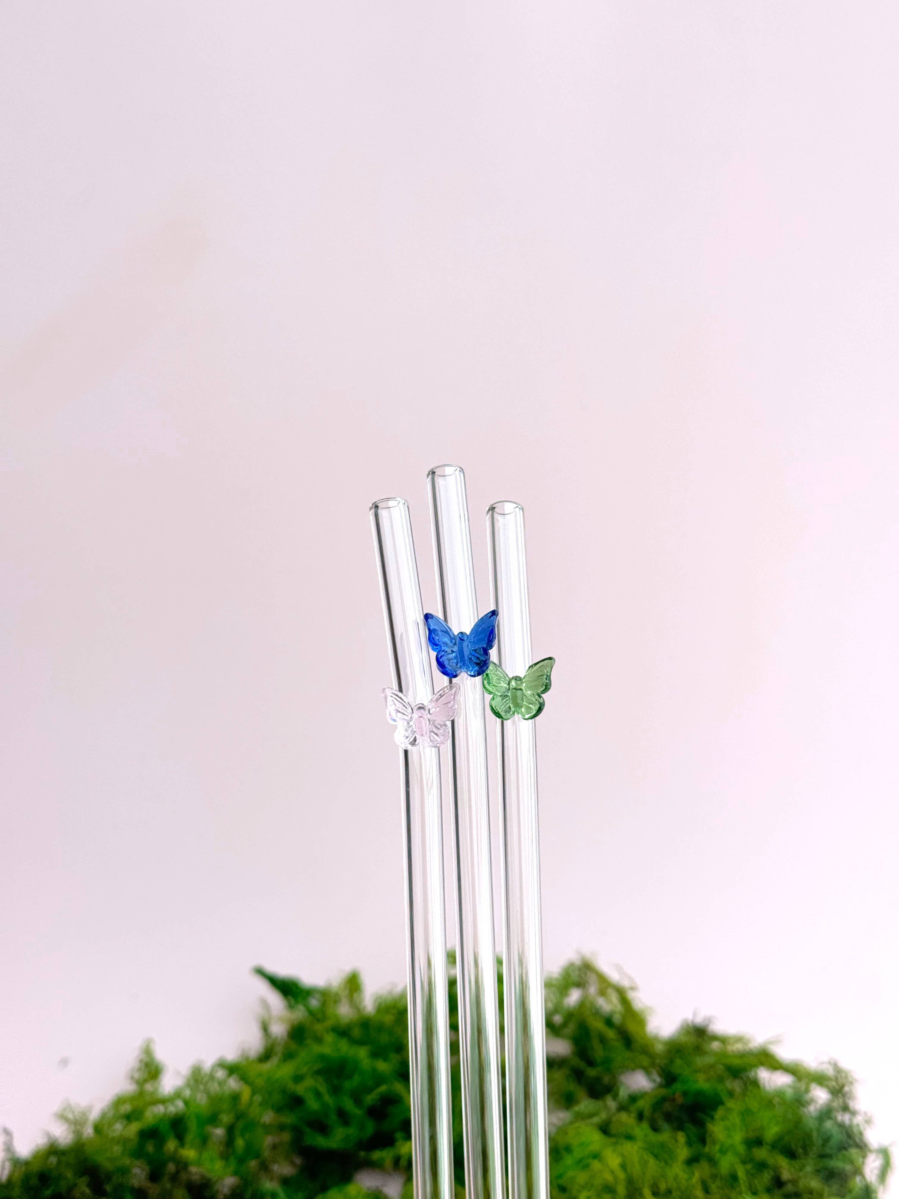 Golden Hour Designs - Wholesale Drinking Straw - Butterfly Glass Straws - Whimsy, Accessories, Cutesy4