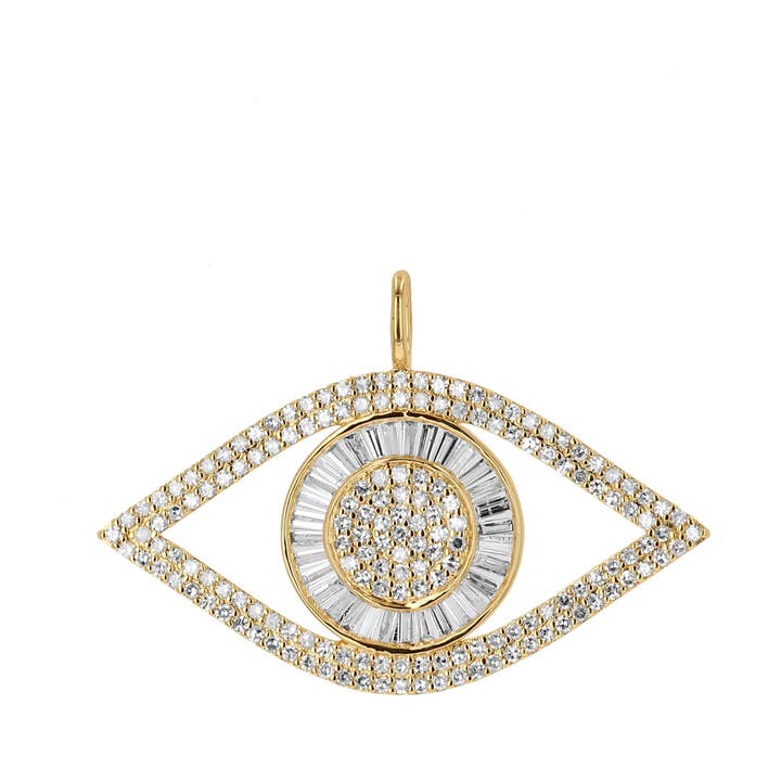 Pendentif Œil Maléfique en Diamant Surdimensionné pour la vente par Rachel Reid Jewelry