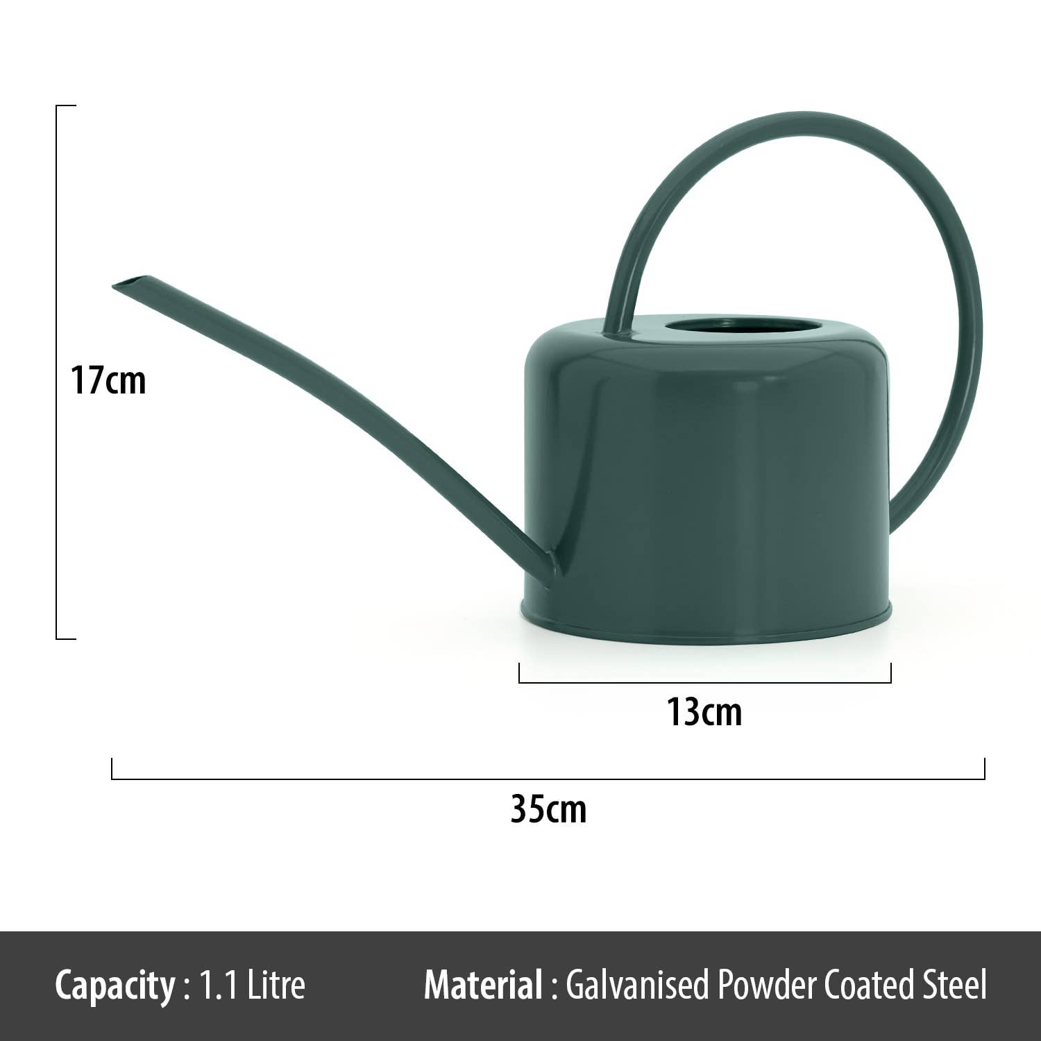 Wholesale Gifts Tomorrow - Vendita all'ingrosso Annaffiatoi - Annaffiatoio da Interni (Verde Scuro) (1,1 litri) Acciaio Rivestito2