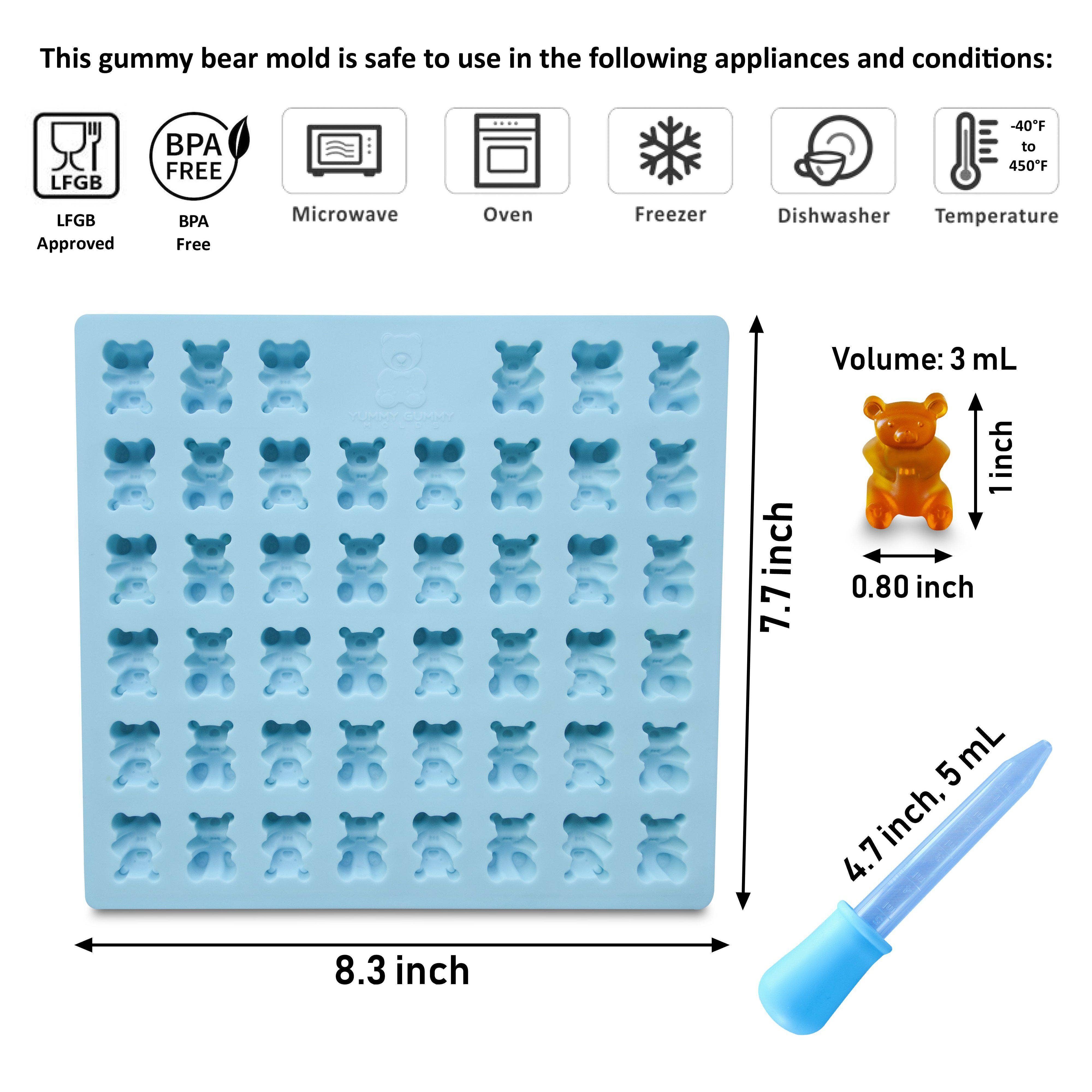 YGM Creations - Wholesale Chocolate/Candy Mold - Gummy Bear Silicone Mold Set – 2-Pack with Bonus Droppers7