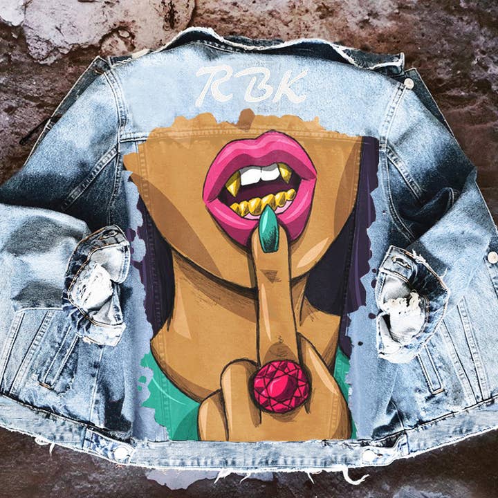 Tourtiwi - Vente Veste en jean – femme - Veste en jean imprimée pour l'automne et l'hiver7