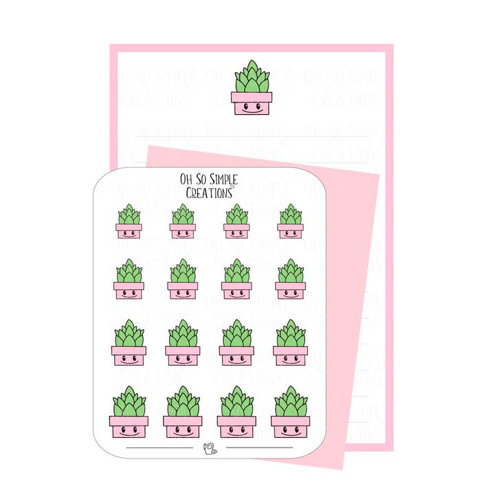 Pink Succulent Stationery Set for wholesale by Oh So Simple Creations
