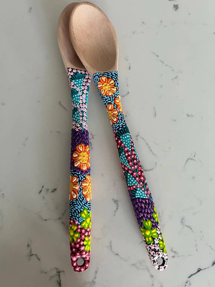 Flower Salad Server Spoons for wholesale by Oh The Places We Go Shop
