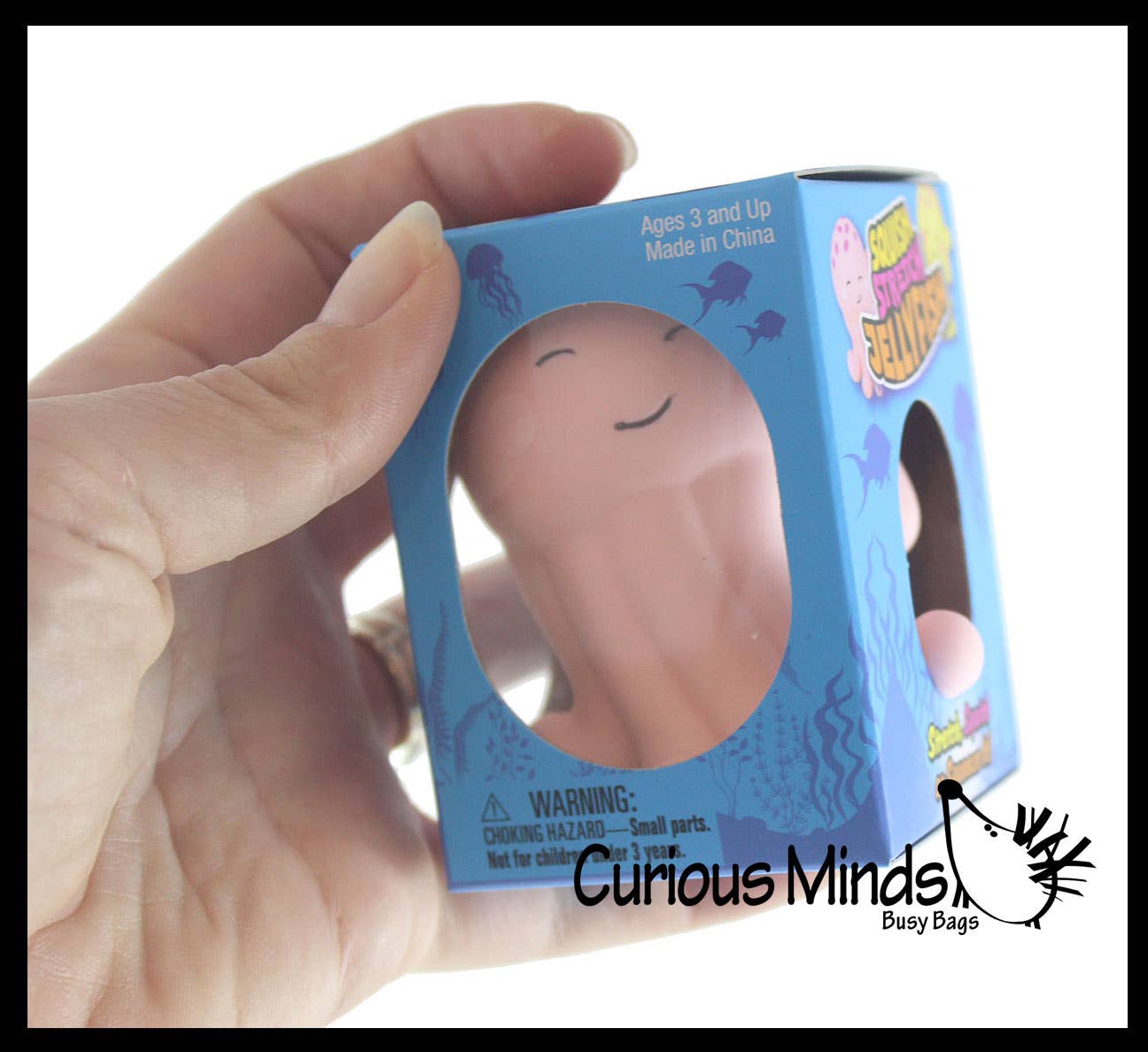 Curious Minds Toys - Vente Jouet mou – enfant et bébé - 1 boule anti-stress en forme de méduse remplie de crème pour chiens - Squishy9