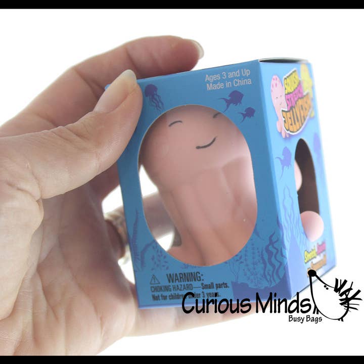 Curious Minds Toys - Vente Jouet mou – enfant et bébé - 1 boule anti-stress en forme de méduse remplie de crème pour chiens - Squishy9