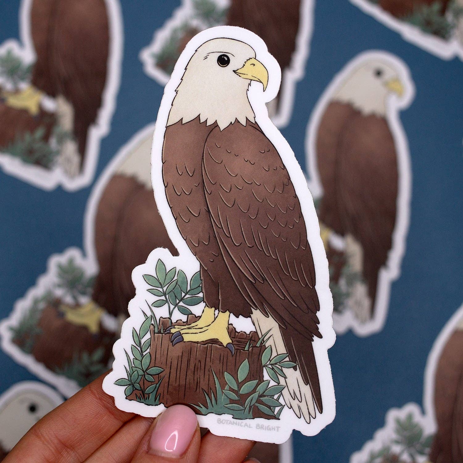 Botanical Bright – wholesale Klistermärke – Vattentät vinylklistermärke med örn1