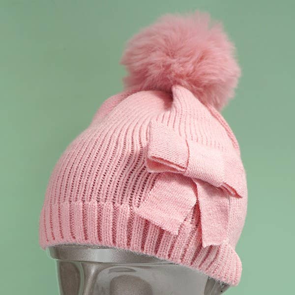 JOSSLYN by wall to wall - Wholesale Beanie - Women's - SOFT BOW POM POM BEANIE HAT | 40BN914